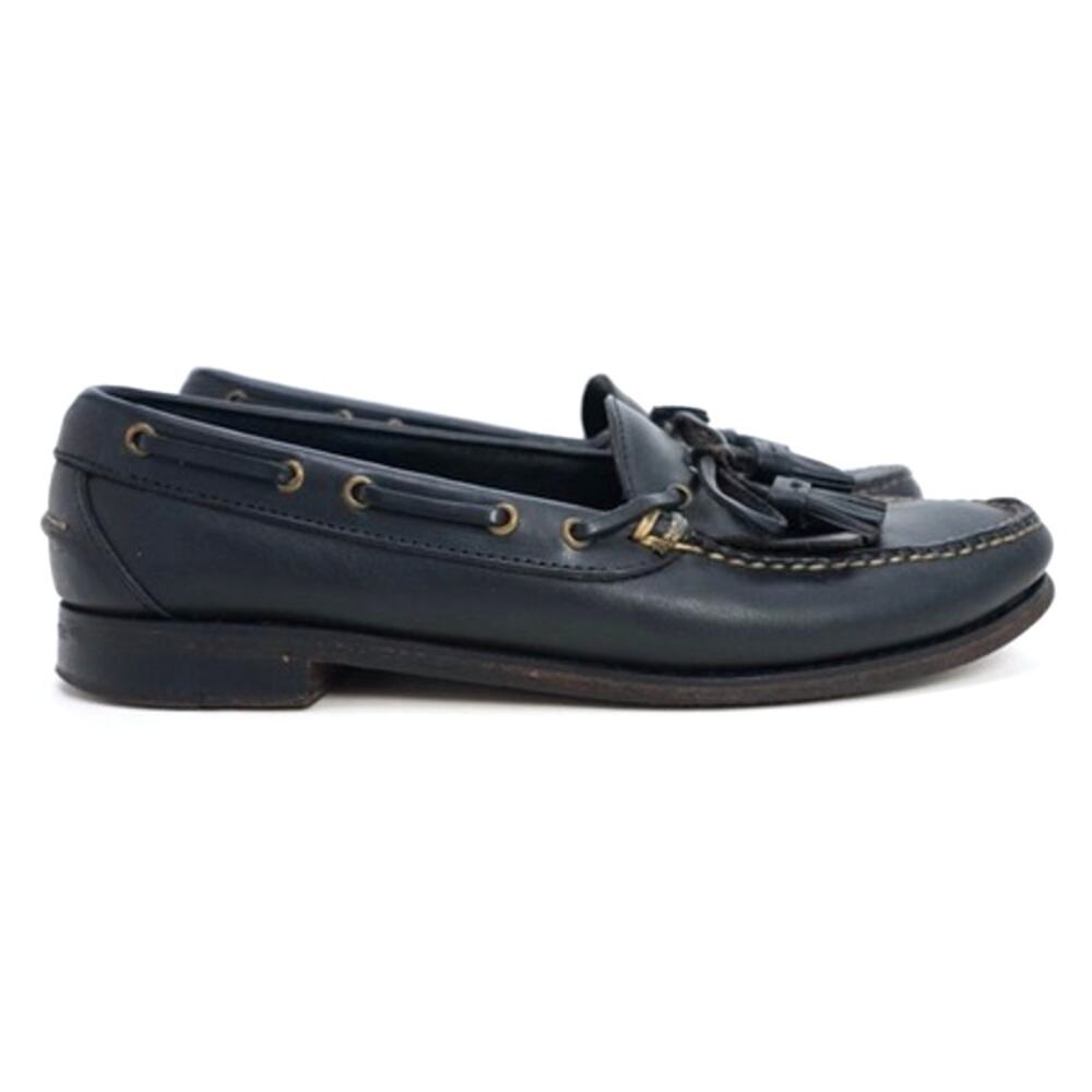 Polo Ralph Lauren Tassel Penny Loafers Black Leather Mens 9.5